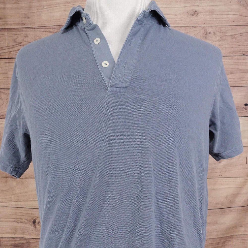Emidio Tucci Polo Shirt Mens M Blue 100% Cotton Knit Regular Fit Short Sleeve